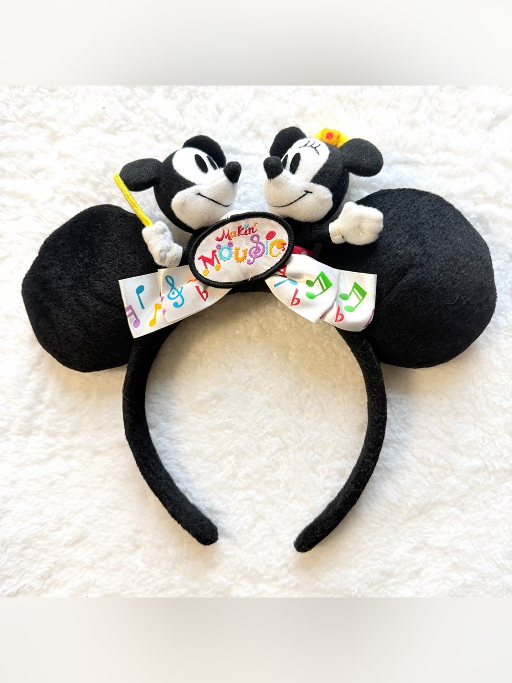 Tokyo Disney Resort Headband Mickey Minnie Making Mousic Ears Japan Vintage